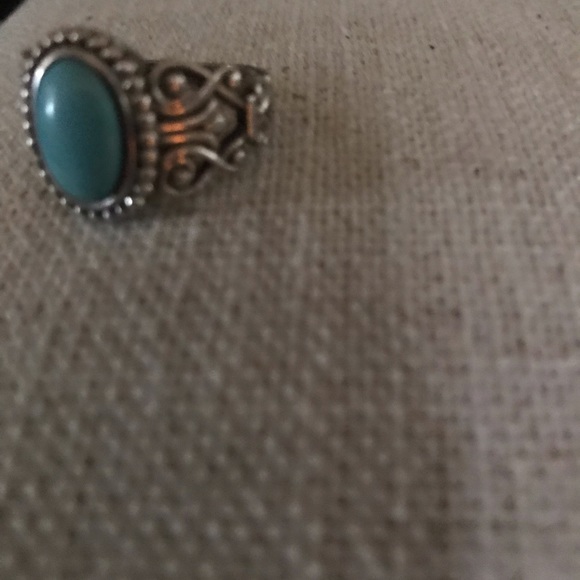 Vintage 925QT silver turquoise ring size 8 - Picture 2 of 7